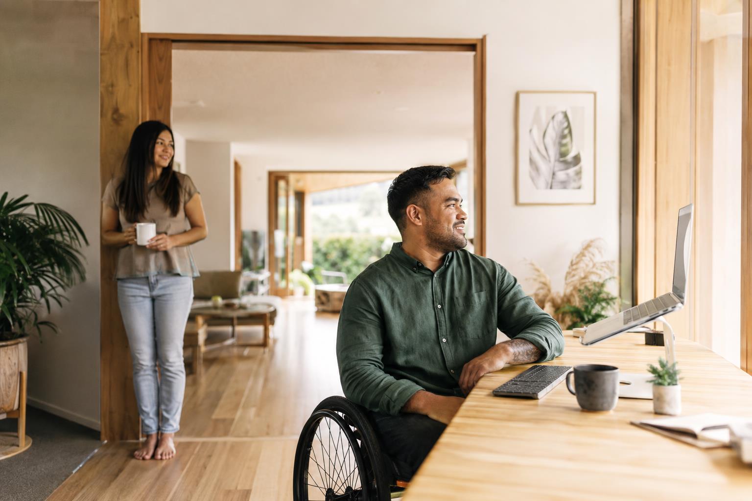 A person supported at home after a life-changing injury